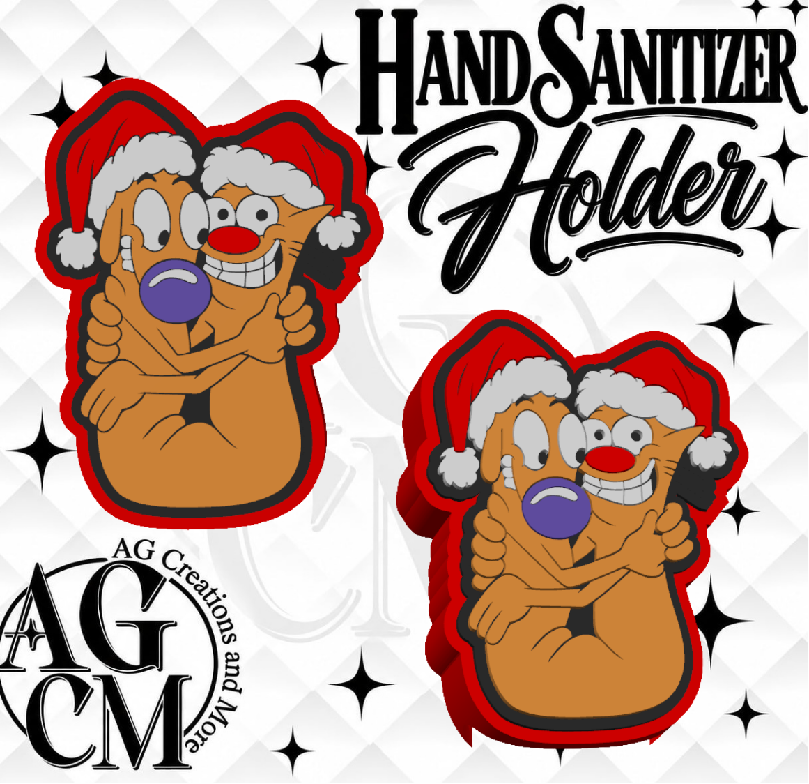 90s Quirky Duo 3D Hand Sanitizer Holder (Wholesale/singles)