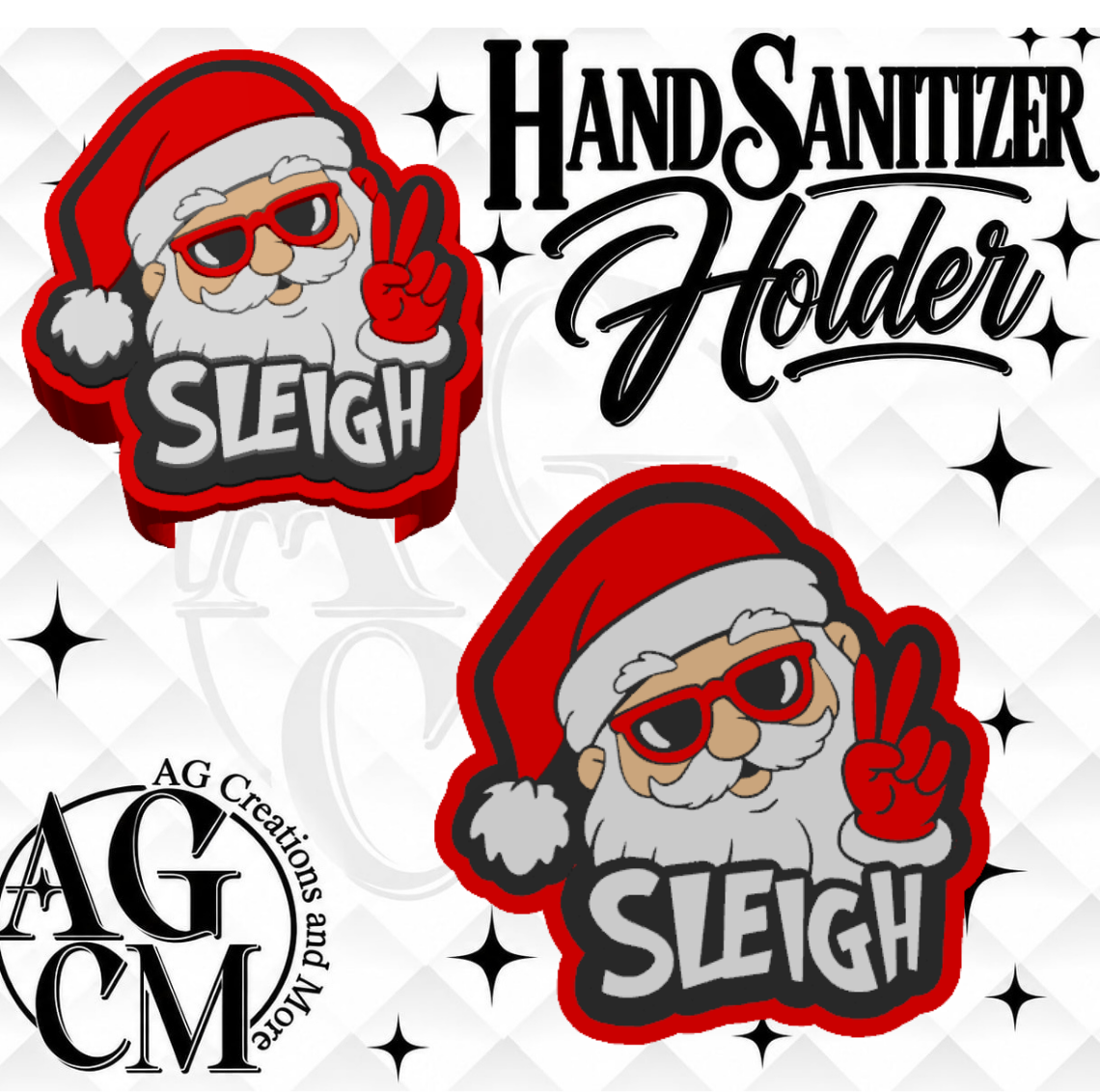 Santa Sleigh 3D Hand Sanitizer Holder (Wholesale/singles)