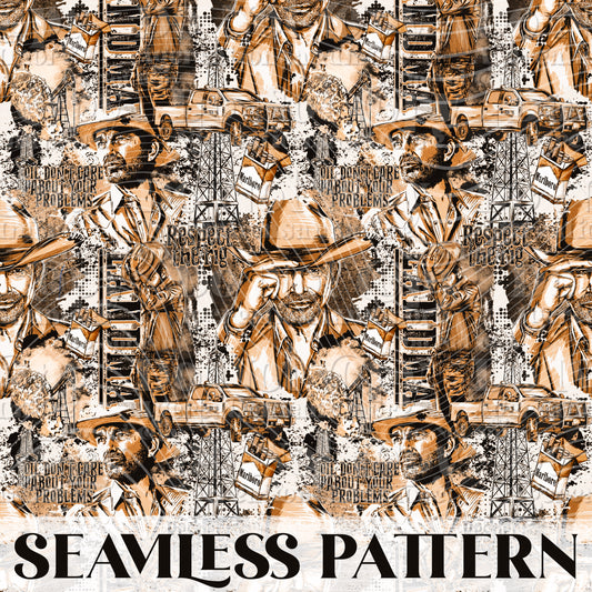 Oil Rig Land Seamless Pattern PNG