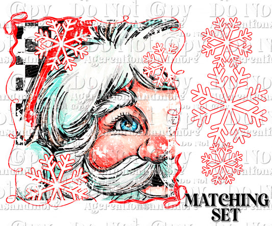 Close up Santa checkers set Digital Download PNG