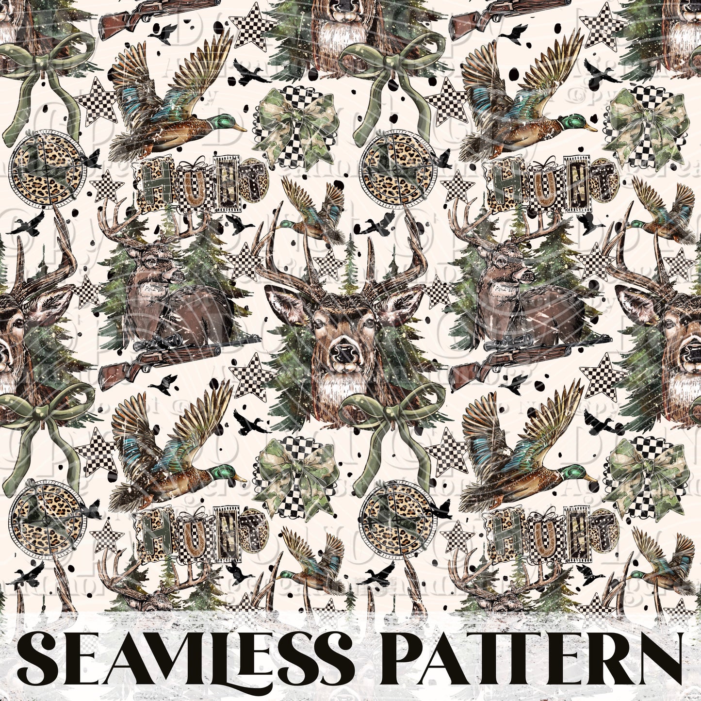 Hunting Seamless Pattern PNG