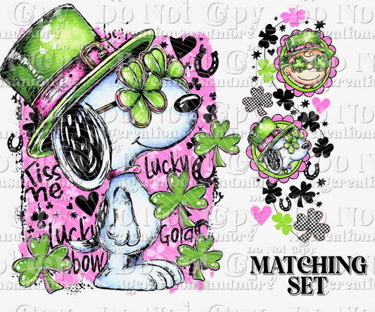 CB Puppy  St patty's black sleeve set Digital Download
