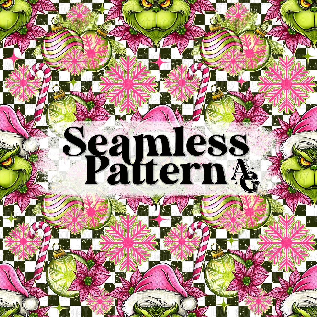 Pink Christmas Seamless Pattern