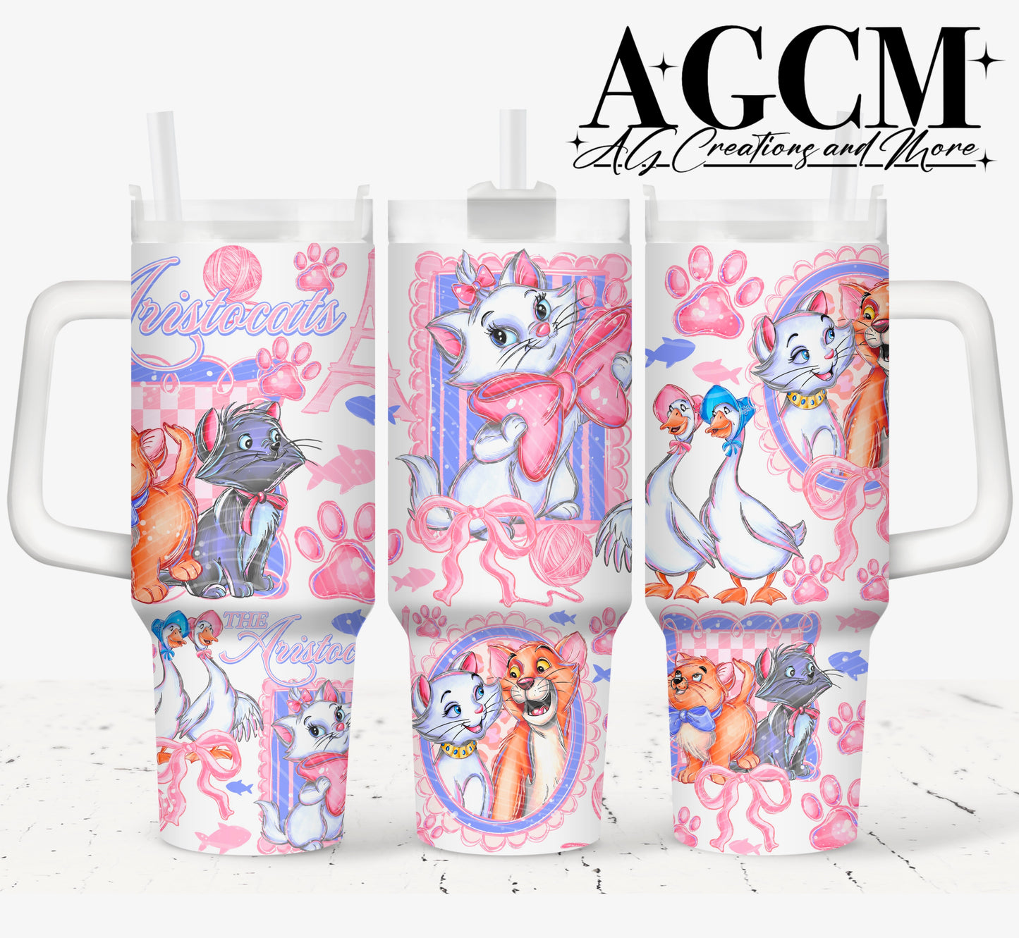 Cute Cat Marie  40oz Tumbler Digital