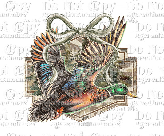 Mallard green bow Digital Download PNG
