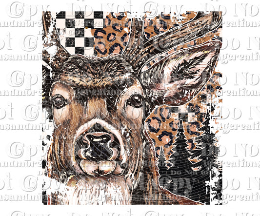 Hunting leopard checker Buck Digital Download PNG