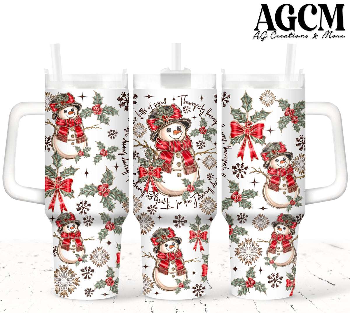 40oz Snowman Tumbler Digital Png