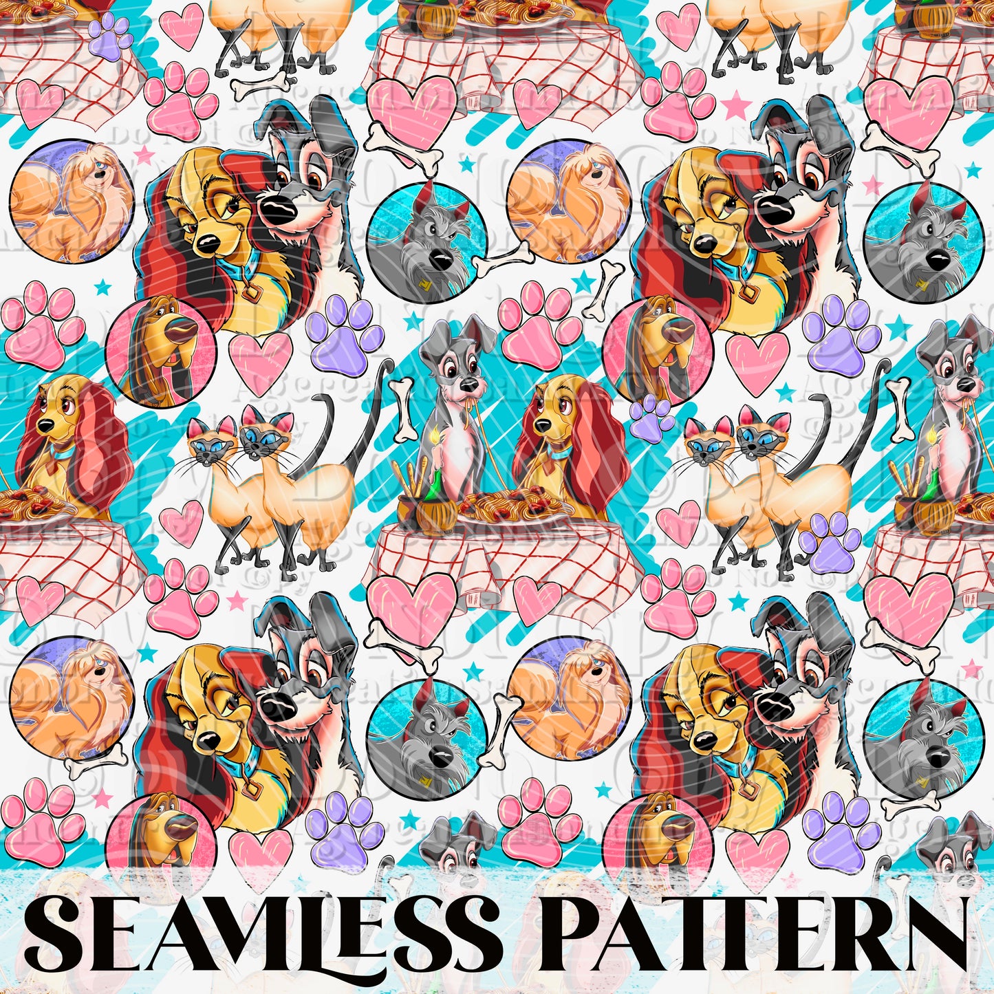 Lady  Seamless Pattern PNG