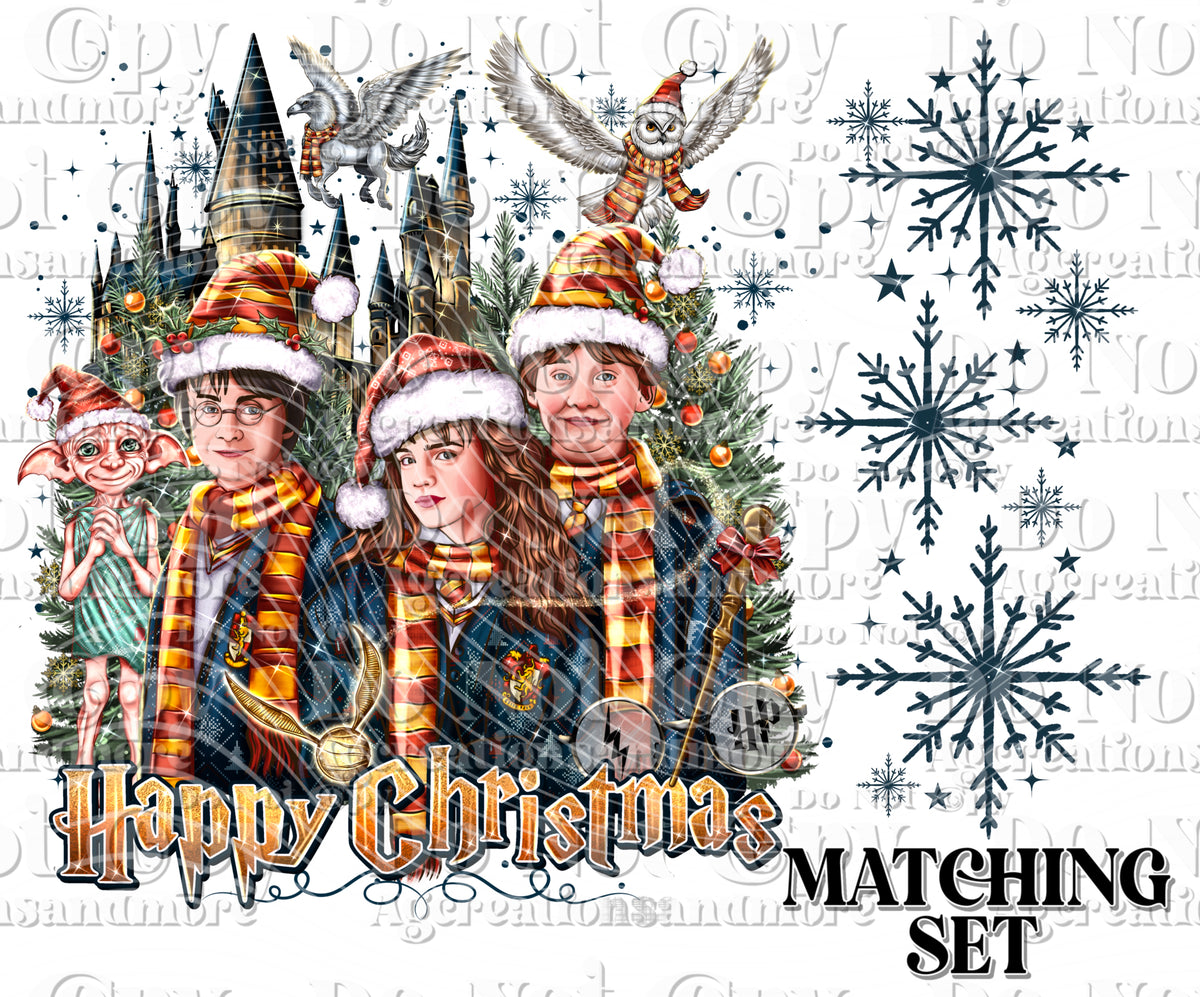 Happy Christmas Set Digital Download PNG