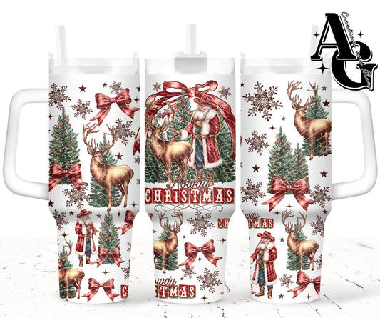 40oz Howdy Christmas Tumbler Digital Png