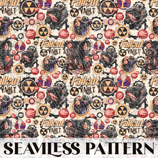 Fallout Seamless Pattern PNG