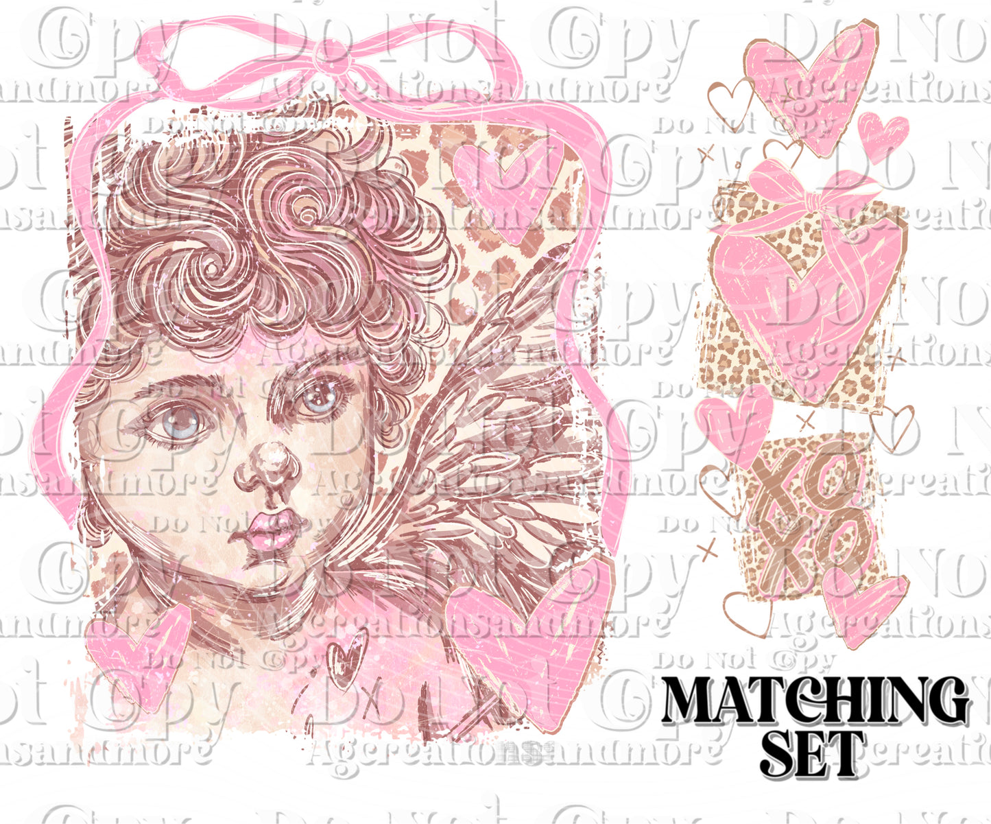 Cupid Leopard heart sleeve set Digital Download