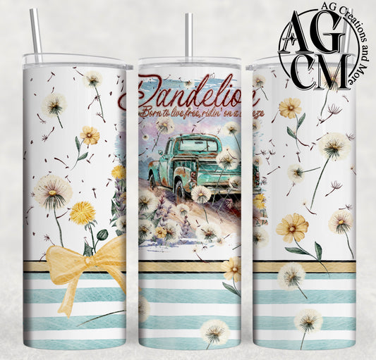Dandelion  20oz Tumbler Design | Instant PNG Digital File