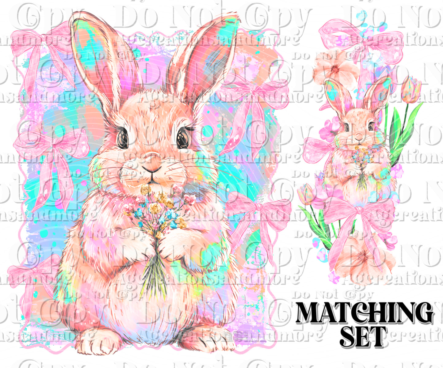 Coquette Bunny and set Digital Download PNG