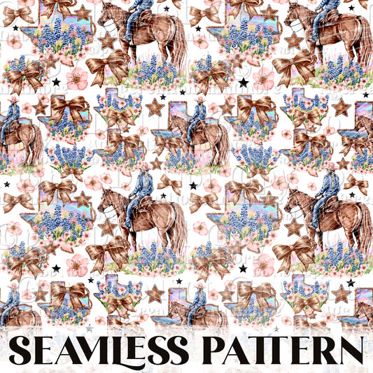 Choosin Texas Seamless Pattern PNG
