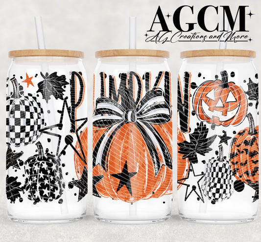 Pumpkins 16oz Libby wrap PNG
