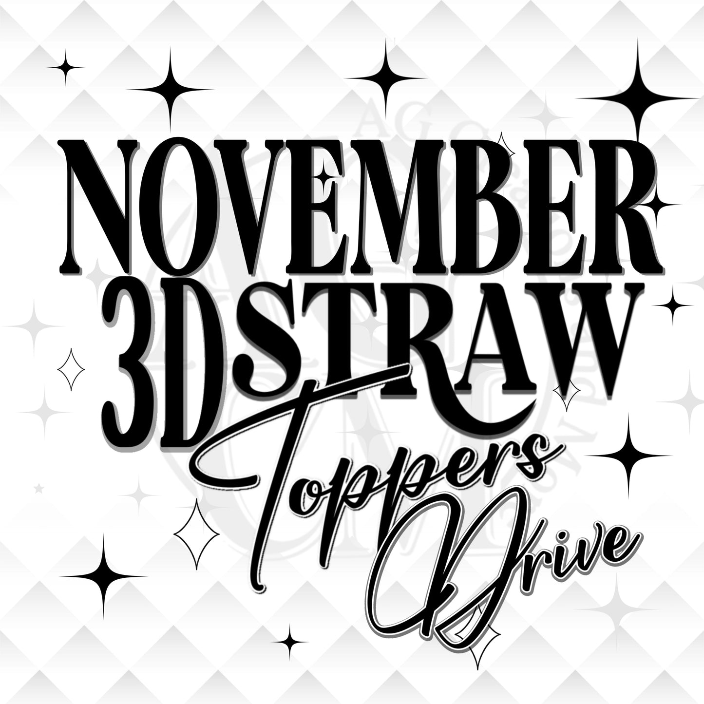 3D 3MF STRAW TOPPERS November  Drive 2025