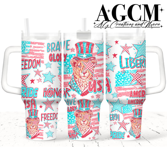 Freedom red 40oz Tumbler Digital