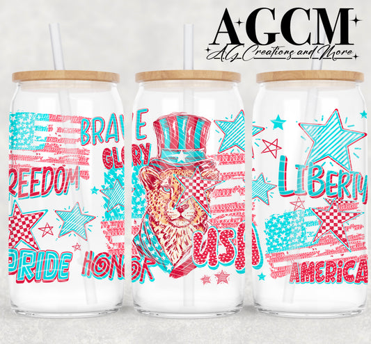 Freedom red 16oz Libby wrap PNG
