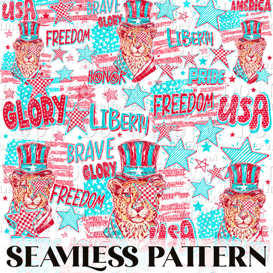 Freedom red Seamless Pattern PNG