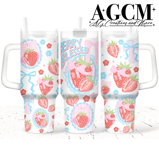 Berry blessed 40oz Tumbler Digital