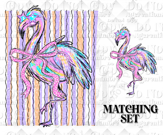 Flamingo set Digital Download png design