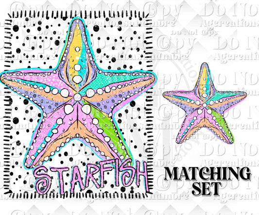 Starfish no bow set Digital Download png design