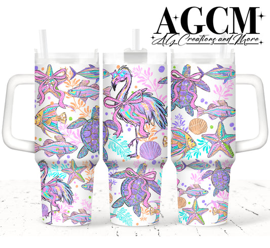Sea animals 40oz Tumbler Digital