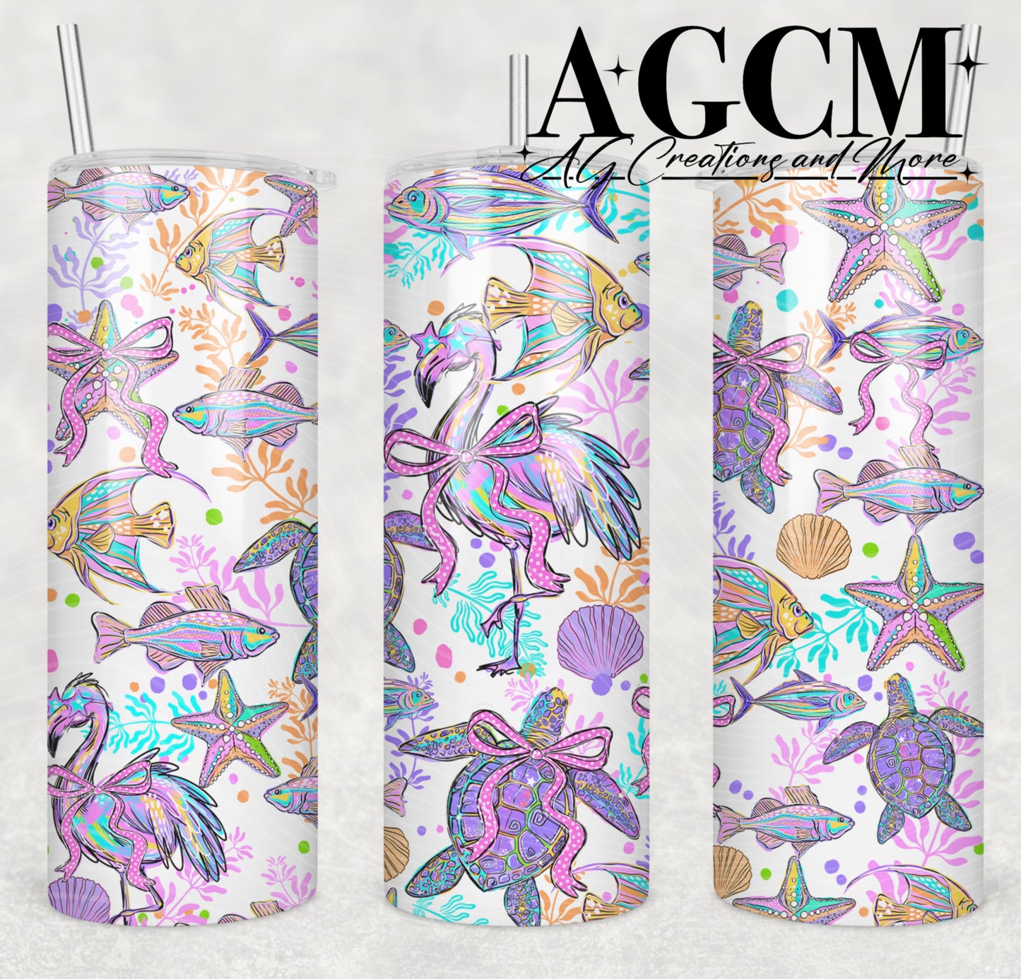 Sea animals 20oz Tumbler Design | Instant PNG Digital File