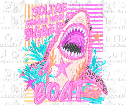 Shark bigger boat  Digital Download png design