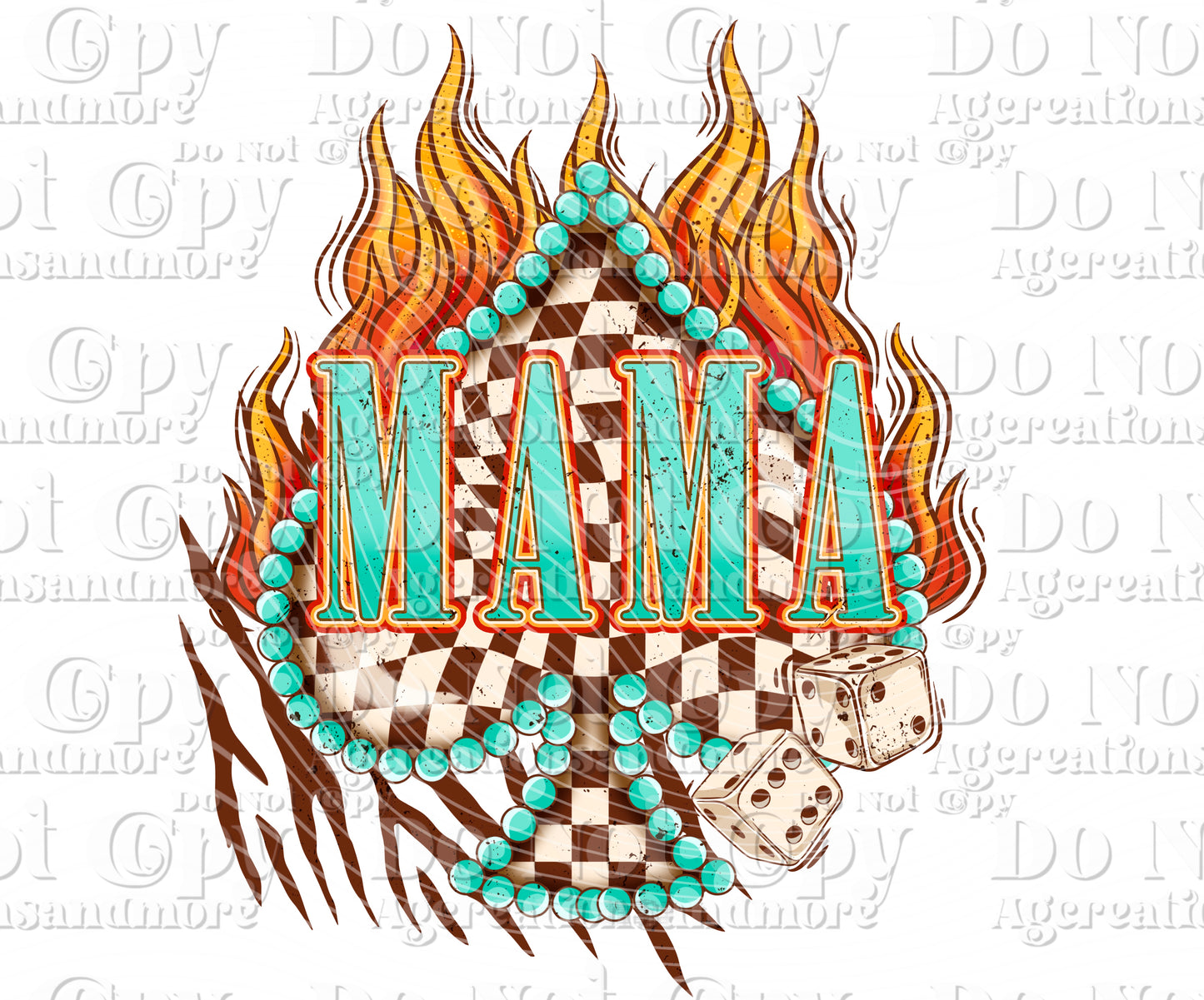 Mama Spades fire  Digital Download PNG