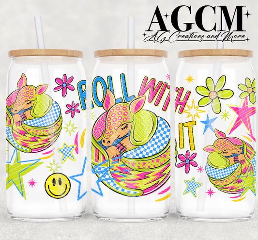 Roll With It 16oz Libby wrap PNG