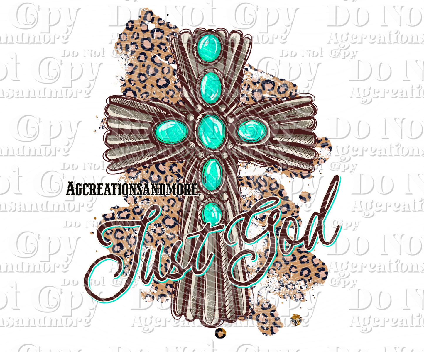 Just God Leopard Digital Download PNG
