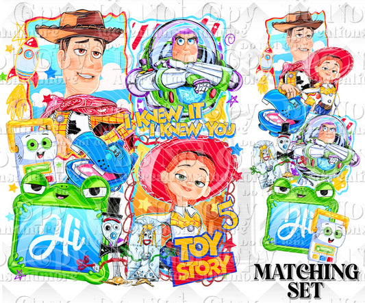 Cowgirl and friends set Digital Download png design