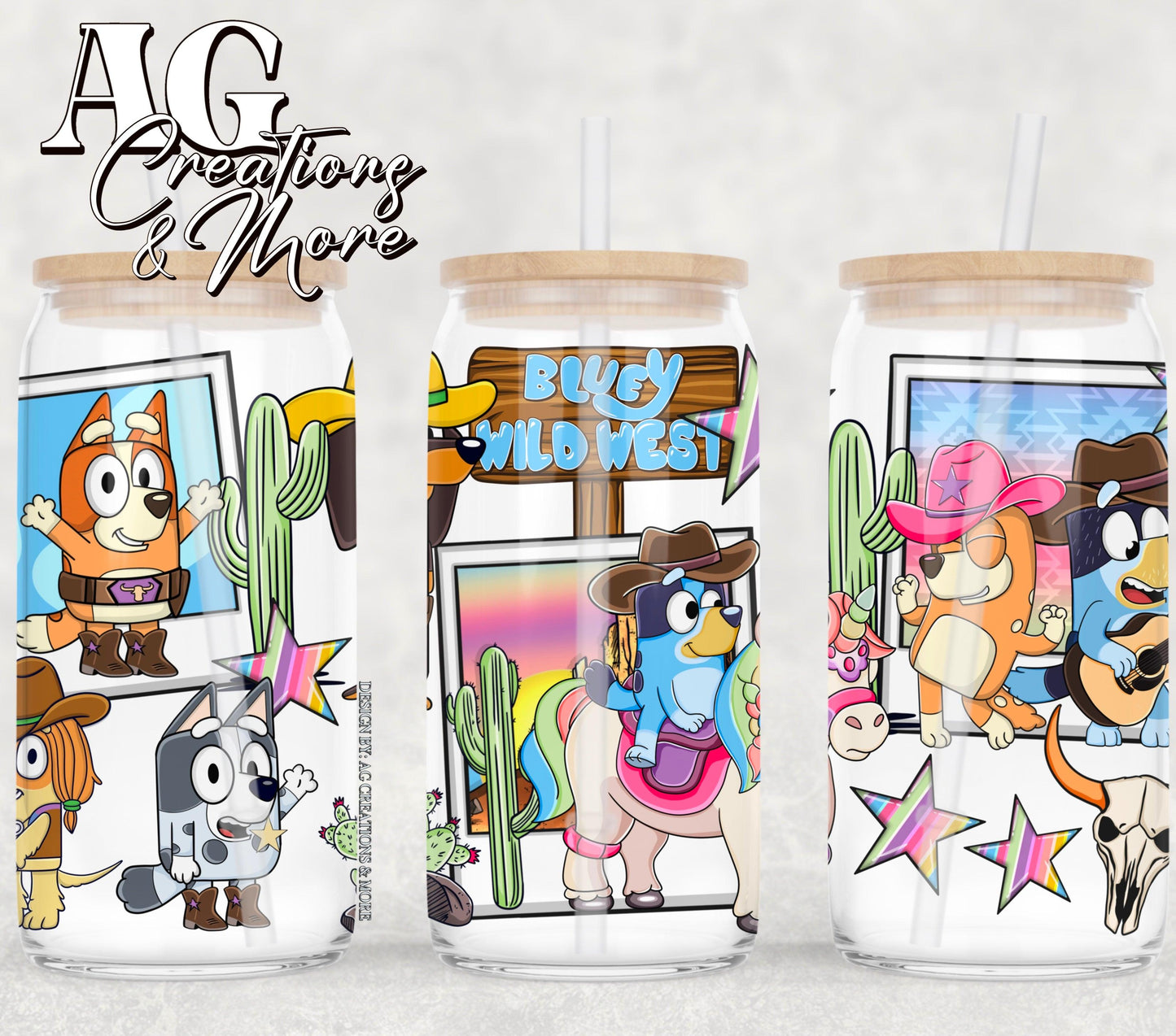 Wild West 16oz Glass Digital