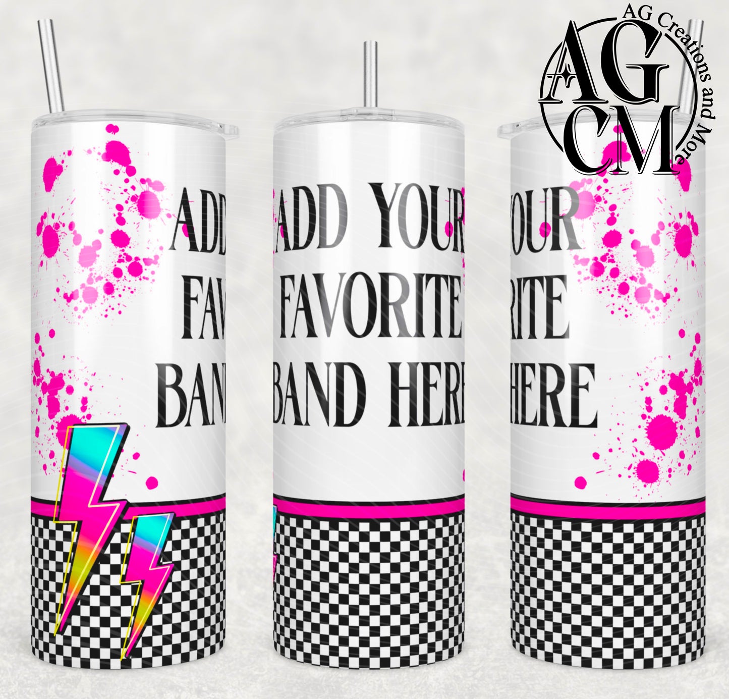 Rock Bands blank Pink 20oz Tumbler Digital Download PNG