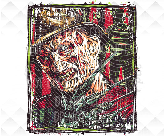 Elm street red stripes Digital Download png design