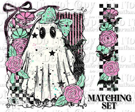 Pastel Spooky Ghost floral Digital Download PNG