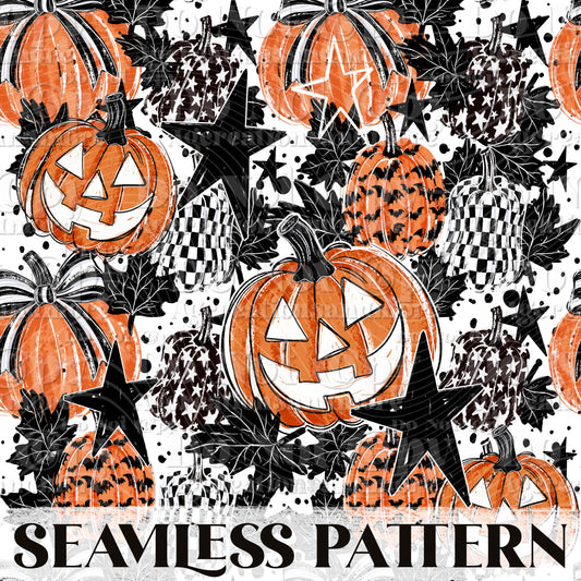 Pumpkins Seamless Pattern PNG