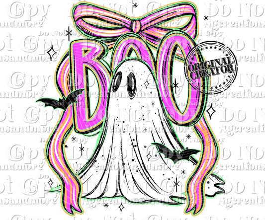 boo stripes bow Digital Download PNG