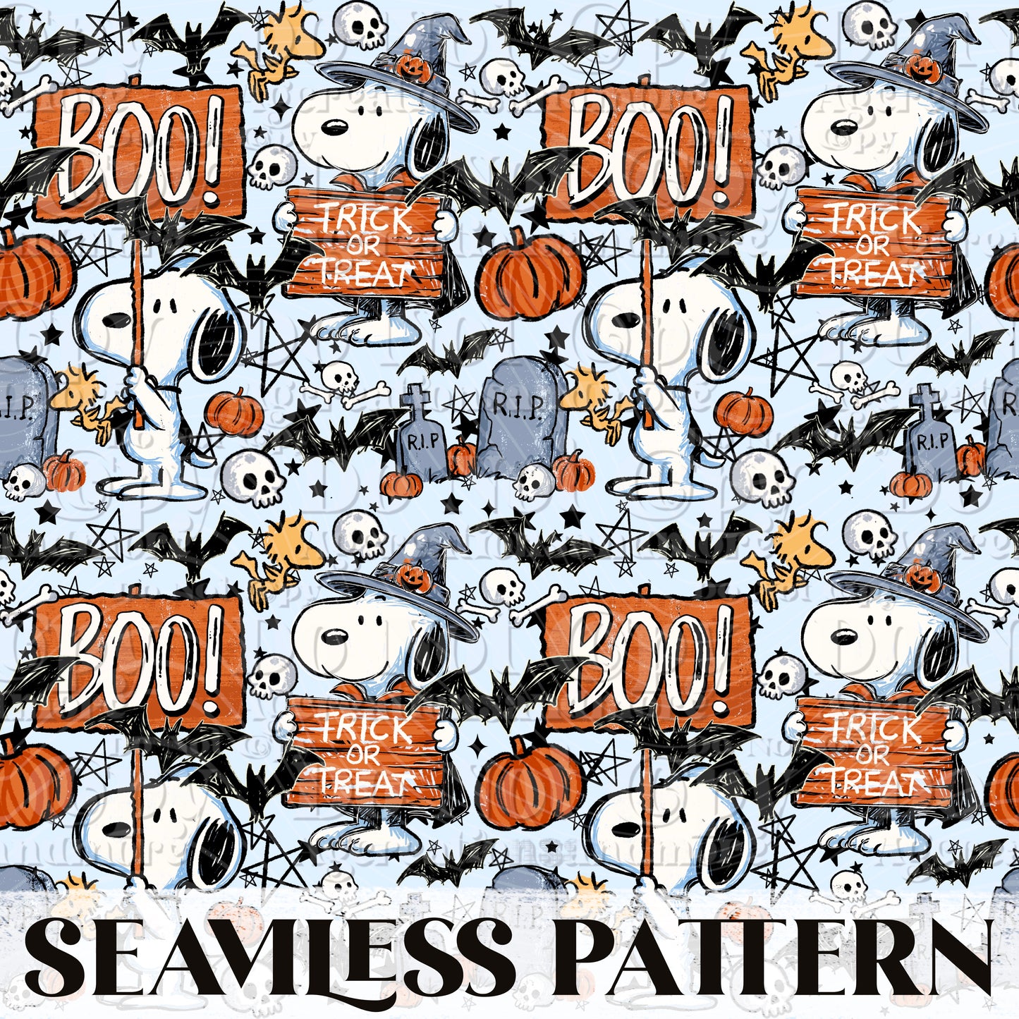 Boo pup Seamless Pattern PNG