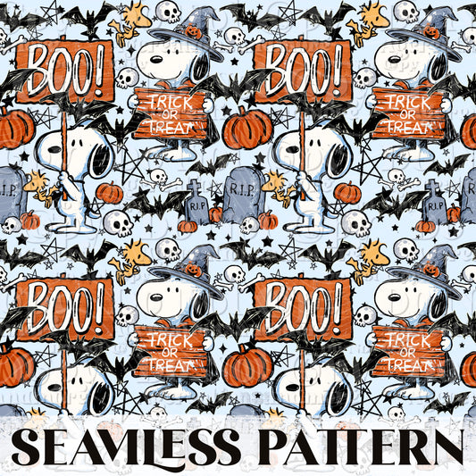 Boo pup Seamless Pattern PNG