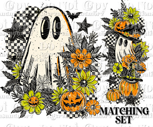Floral Ghostie set Digital Download PNG