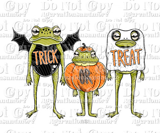Trick or treat frogs Digital Download PNG
