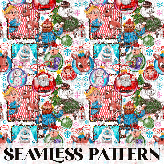 Reindeer Seamless Pattern PNG
