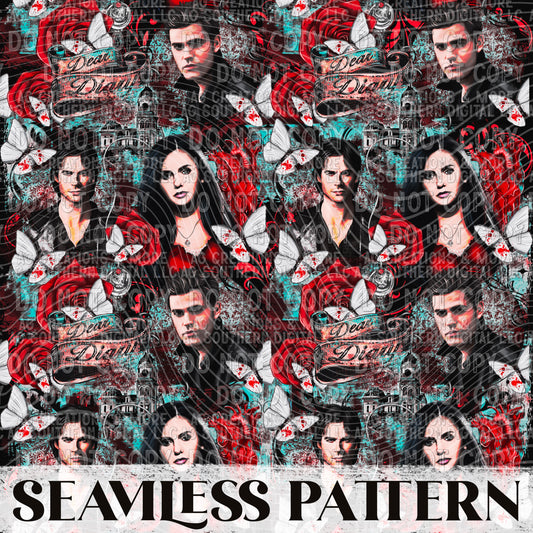 TVD Seamless Pattern PNG