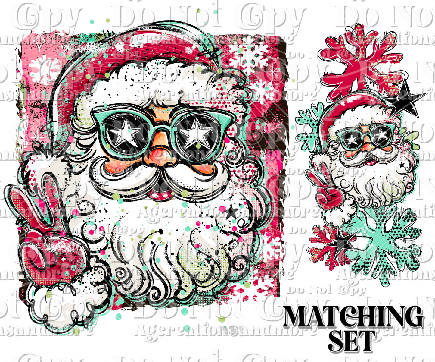 Doodle Santa Set Digital Download PNG