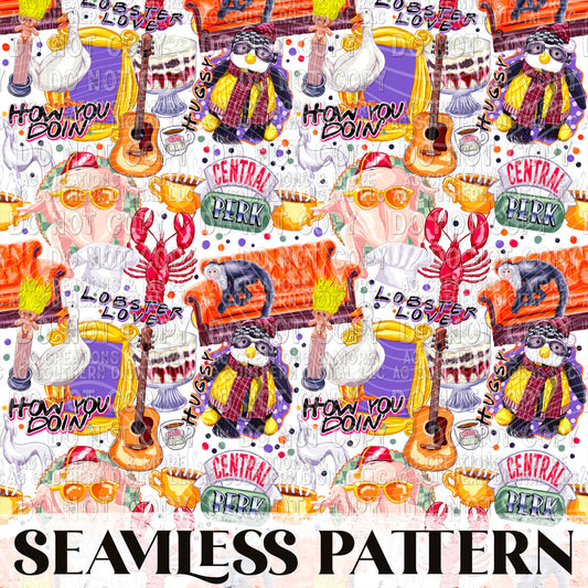 Central Perks Seamless Pattern PNG
