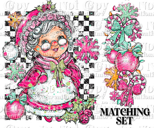 Doodle Mrs Claus Set Digital Download PNG