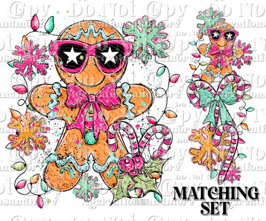 Doodle gingerbread man Set Digital Download PNG